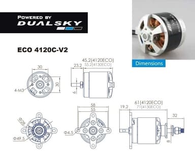 Dualsky ECO 4120C V2 350KV 280gram