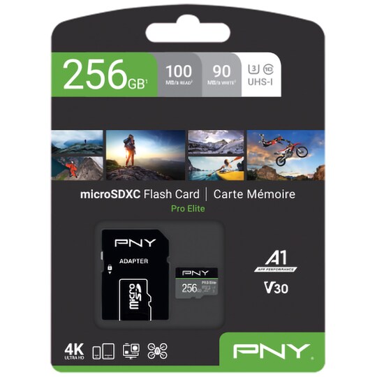 PNY PRO Elite Micro SDXC U3 V30-minnekort 256 GB