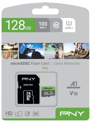 PNY Elite Micro SD V10-minnekort 128 GB