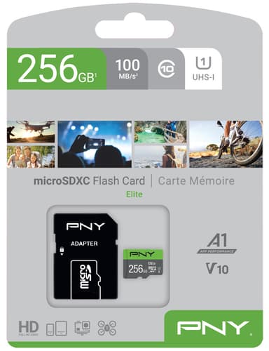 PNY Elite Micro SD V10-minnekort 256 GB