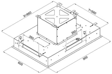 Witt WCU90W integrert ventilator (hvit)