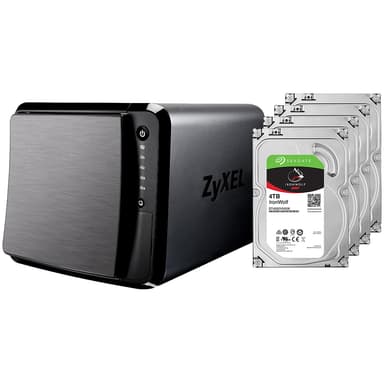 Zyxel NAS542 4-bay NAS + 4 stk. 4 TB harddisker