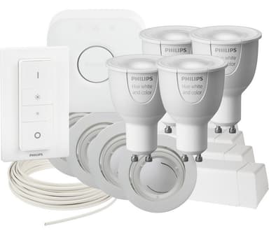 Komplett Philips Hue WCA Downlightstartpakke Matt Hvit 4 pk