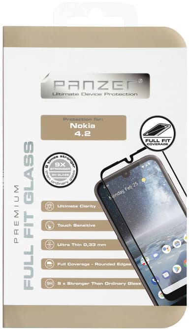 Panzer Full-Fit Nokia 4.2 skjermbeskytter (sort)