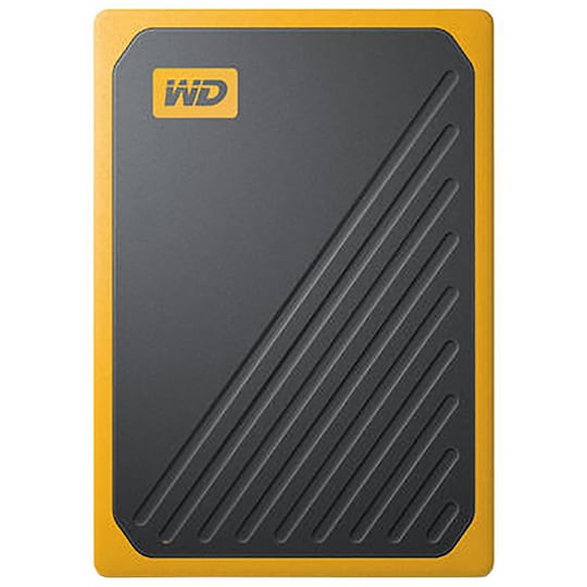 WD My Passport GO bærbar SSD, 500 GB (sort/gul)