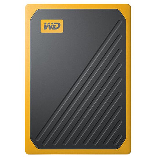 WD My Passport GO bærbar SSD, 1 TB (sort/gul)