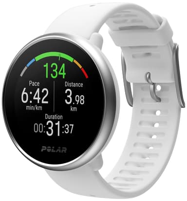 Polar Ignite treningsklokke M/L (hvit/sølv)