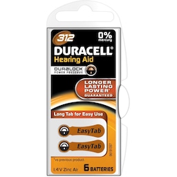 Duracell batteri til høreapparat DA312 (6 pakk)