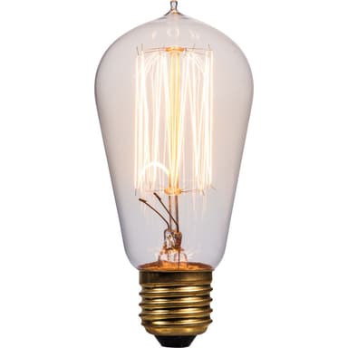 Forsterket Design pære con 60W klar E27 ST58