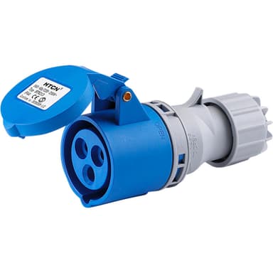 Skjøtekontakt 16A 2Pol+Jord 230V 6H IP44. 216-6 HTN213