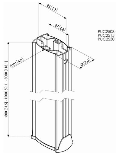 Vogel's Pro PUC 2508 80 cm stang (sølv)