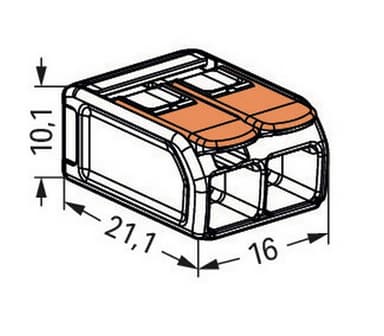 Wago koblingsklemme 221-612 2-leder Transparent