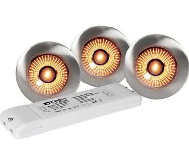 UnoCob+ pack WarmDim 3x4W Børstet Stål