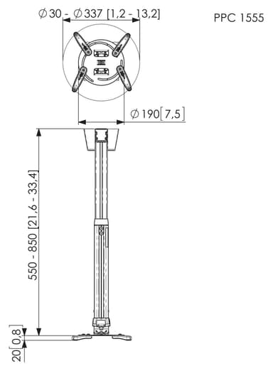 Vogels Pro PPC 1555 projektorfeste (sølv)