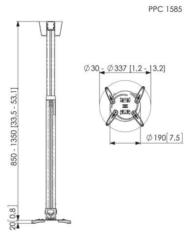 Vogels Pro PPC 1585 projektorfeste (hvit)