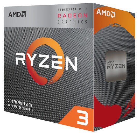 AMD Ryzen™ 3 3200G APU med Vega 8 grafikk (eske)