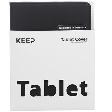 KEEP Universal deksel til nettbrett opptil 10" (sort)