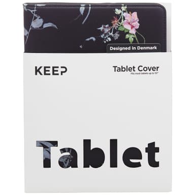 KEEP Universal deksel til nettbrett opptil 10" (black flower)