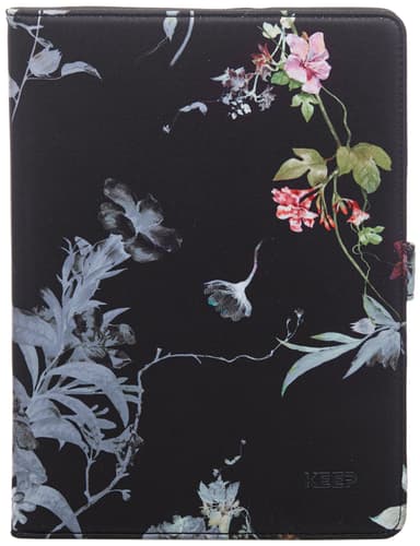 KEEP Universal deksel til nettbrett opptil 10" (black flower)