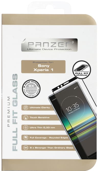 Panzer Full-Fit Sony Xperia 1 skjermbeskytter (sort)