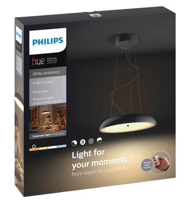 Philips Hue White ambiance Amaze taklampe (sort)