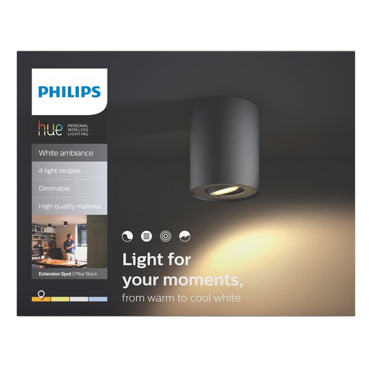 Philips Hue White ambiance Pillar spotlight (sort)
