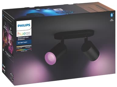 Philips Hue Fugato spotlys 2x5,7W 230V (sort)