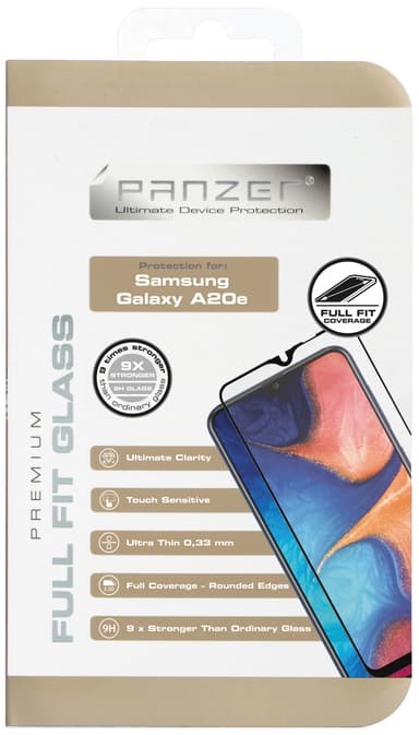 Panzer Full-Fit Samsung Galaxy A20e skjermbeskytter (sort)