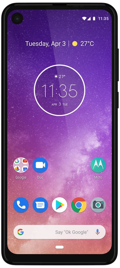 Motorola One Action smarttelefon (hvit)