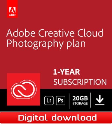 Adobe Creative Cloud Photography (20 GB lagring) - 1-års abonnement