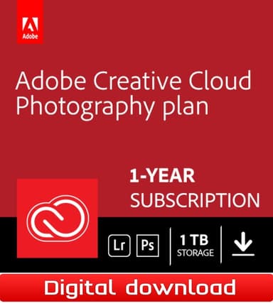 Adobe Creative Cloud Photography (1 TB lagring) - 1-års abonnement