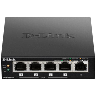 D-Link DGS-1005P 5-ports Gigabit PoE+ Ethernet-switch