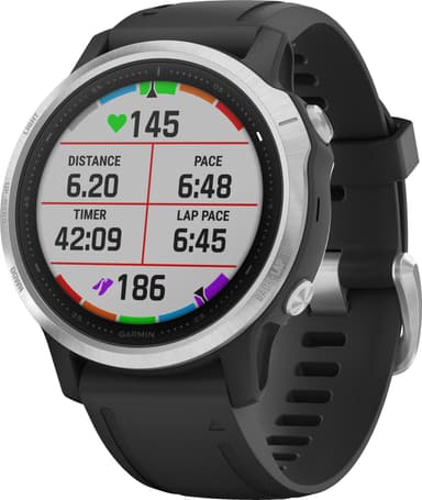 Garmin Fenix 6s GPS smartklokke 42 mm (sølvsort Garmin Fenix 3 HR treningsklokke (sølv) Sportsklokke Elkjøp