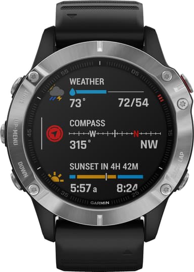 Garmin Fenix 6 GPS smartklokke 47 mm (sølv/sort)