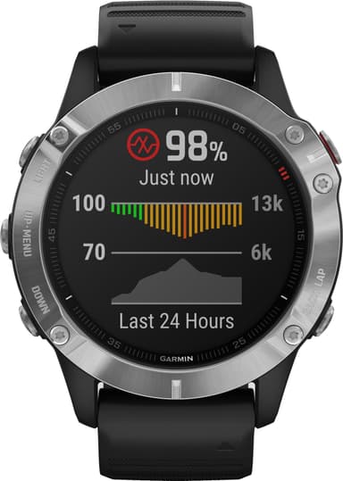 Garmin Fenix 6 GPS smartklokke 47 mm (sølv/sort)