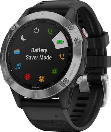 Garmin Fenix 6 GPS smartklokke 47 mm (sølv/sort)