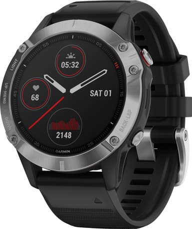 Garmin Fenix 6 GPS smartklokke 47 mm (sølv/sort)