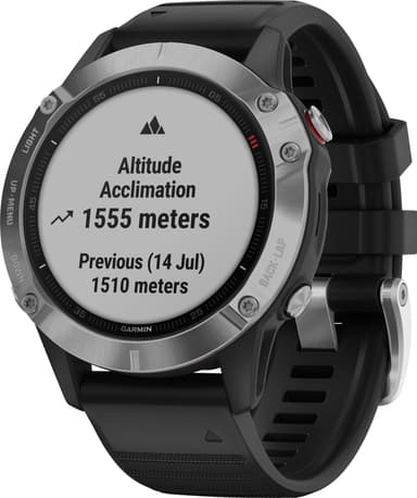 Garmin Fenix 6 GPS smartklokke 47 mm (sølv/sort)