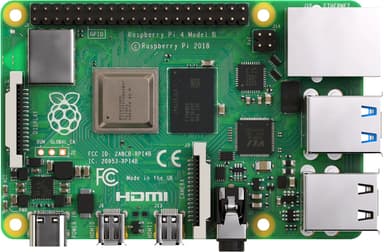 Raspberry Pi 4 Model B mikro-PC (hovedkort, 4 GB)