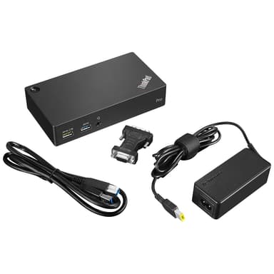 Lenovo ThinkPad USB 3.0 Pro Dockingstasjon Kabler og Lenovo ThinkPad L470 adapter