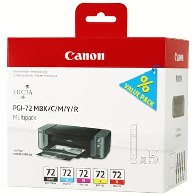 Canon blekkpatroner PGI-72 Cyan Magenta Gul Matt Sort Rød