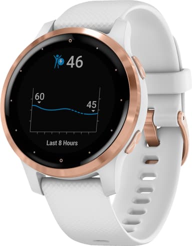 Garmin Vivoactive 4s GPS smartklokke (hvit/rosegull)