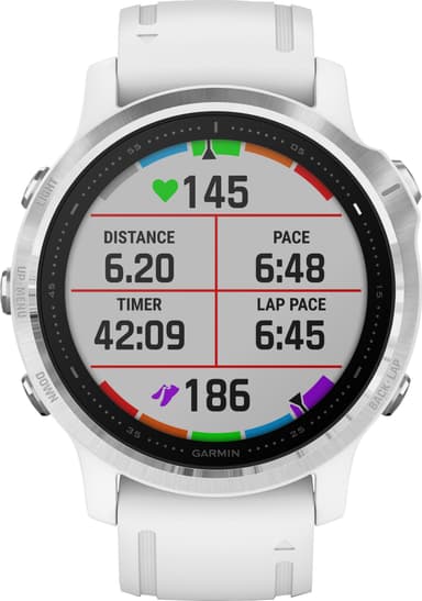 Garmin Fenix 6s GPS smartklokke 42 mm (sølv/hvit)