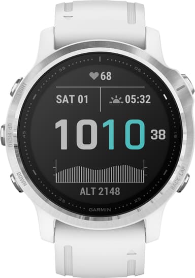 Garmin Fenix 6s GPS smartklokke 42 mm (sølv/hvit)