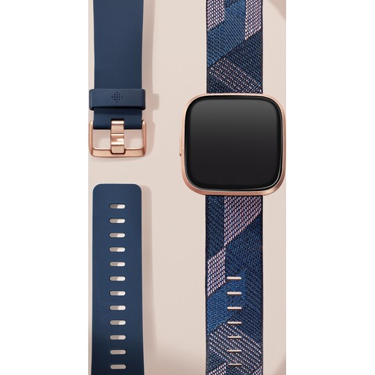 Fitbit Versa 2 Special Edition smartklokke (marineblå/rosa)