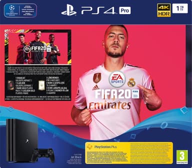 PlayStation 4 Pro 1 TB med FIFA 20 og tilbehør