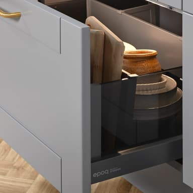 Epoq NPS Crystal Plus skuffesider i glass, 55 Dark Clear