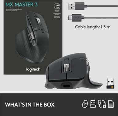 Logitech MX Master 3 trådløs datamus (sort) Fotografering Logitech MX Master 3 trådløs datamus (sort) Fotografering