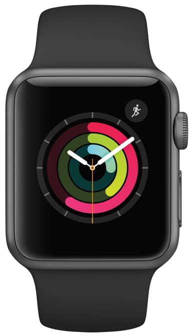 Apple Watch Series 1 Sport 38mm (grå alu/sort rem)