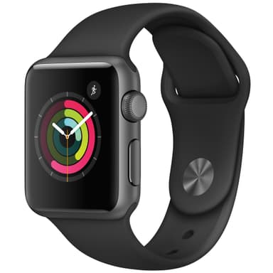 Apple Watch Series 1 Sport 38mm (grå alu/sort rem)